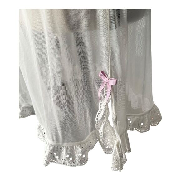 Delicates White Mesh Babydoll Lingerie Large - Picture 2 of 7